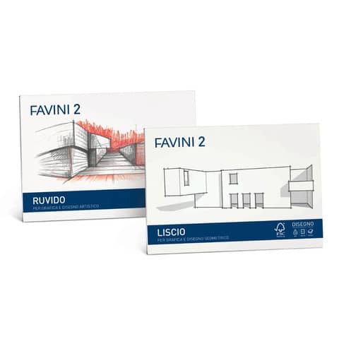 Album da disegno Favini 2 f.to 33x48 cm conf. da 10 fogli da 110 g/m2 liscio neutro - A170313